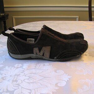 Merrell Barrado Womens Leather Chestnut Brown Suede casual shoes 8.5 zip up